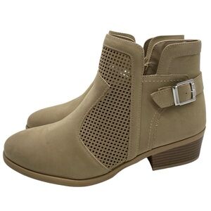 MIA Womens Shoes Katrine Boots Sz 9.5 Brown Ankle Vegan Leather Buckle Ankle